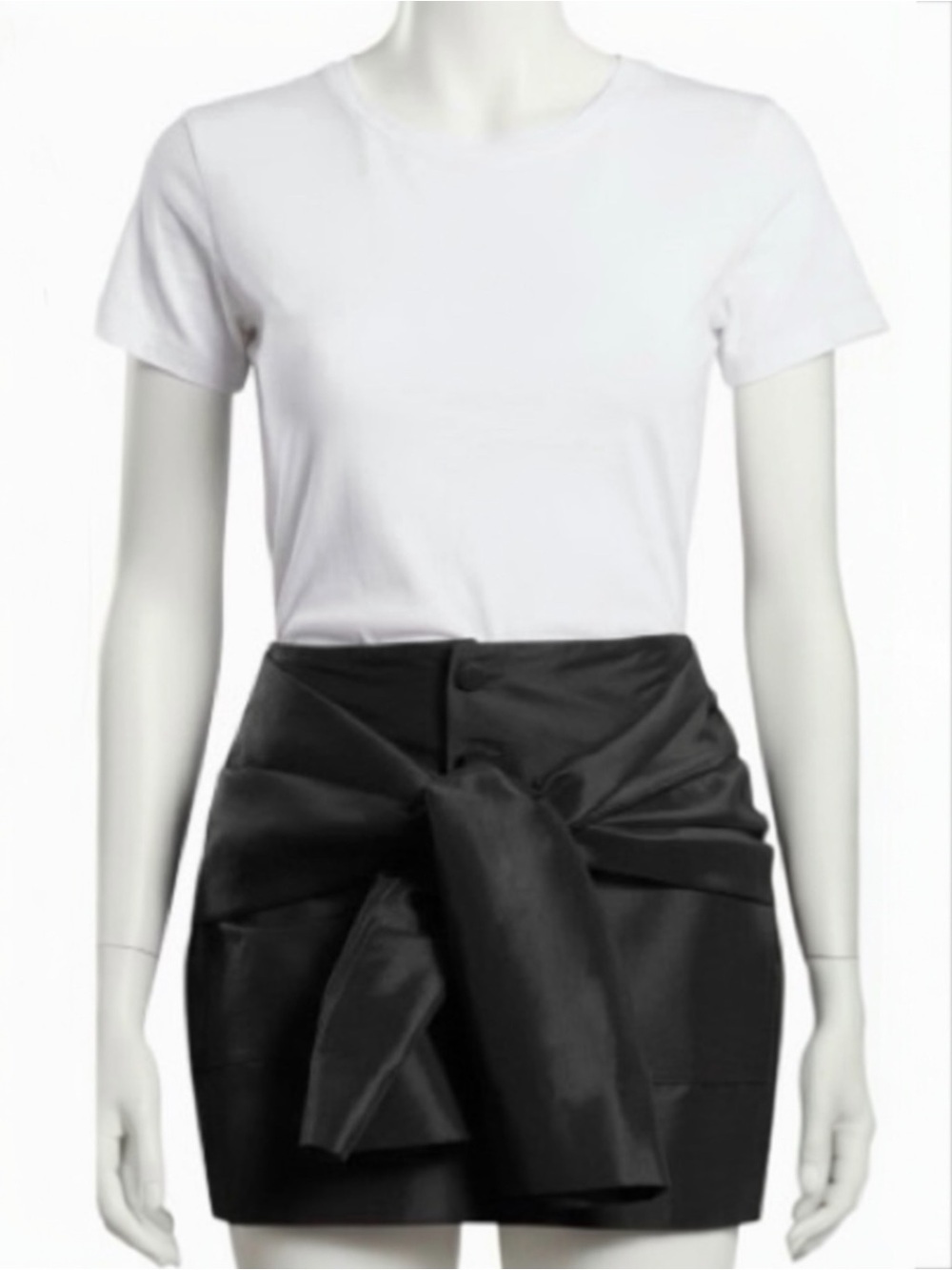HARVEY FAIRCLOTH Tie Sleeve Wrap Women’s Black Button-down Mini Skirt Size 4 NEW